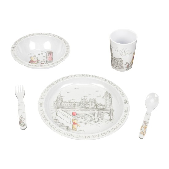 Disney Christopher Robin 5 Piece Melamine Crockery Set Friends