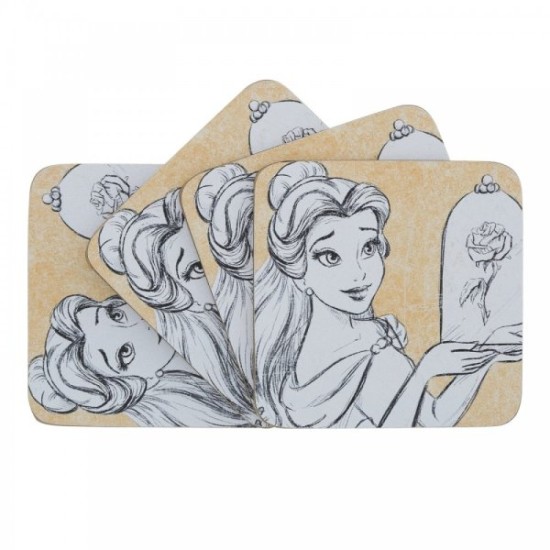 Disney Love Blooms Belle Coaster Set of 4