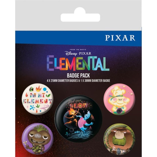 Disney Pixar Elemental Periodic Fun Badge Pack