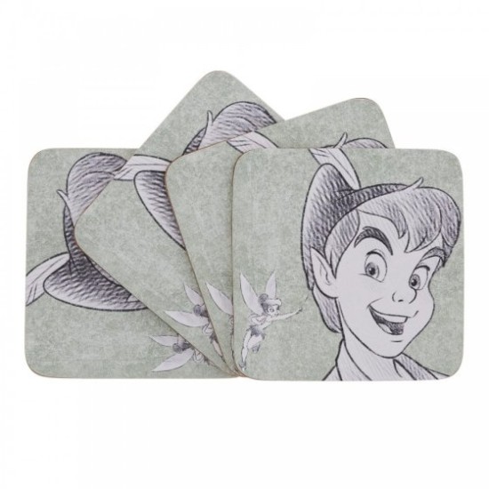 Disney Pixie Dust Peter Pan Coaster Set of 4