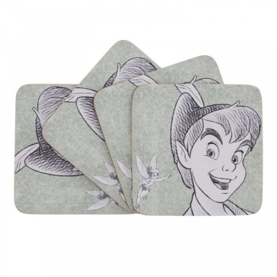 Disney Pixie Dust Peter Pan Coaster Set of 4