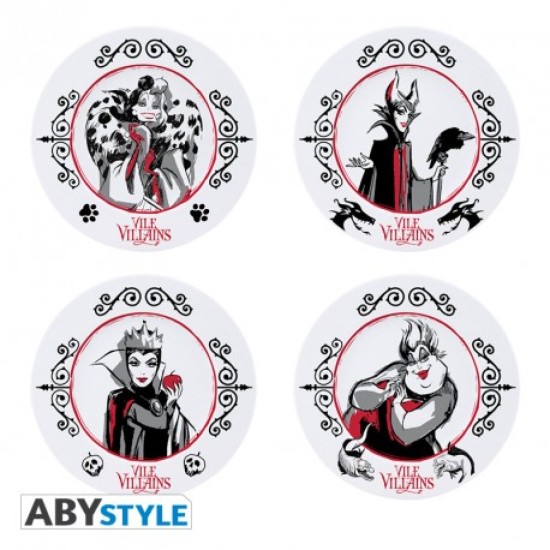 Disney Set of 4 Plates Disney Villains