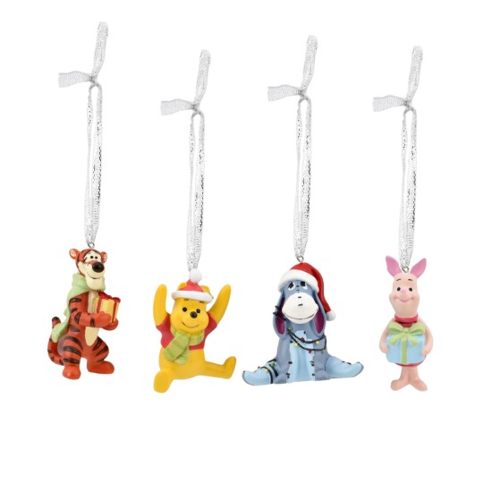 Disney Set of 4 Winnie The Pooh Resin Hanging Decorations