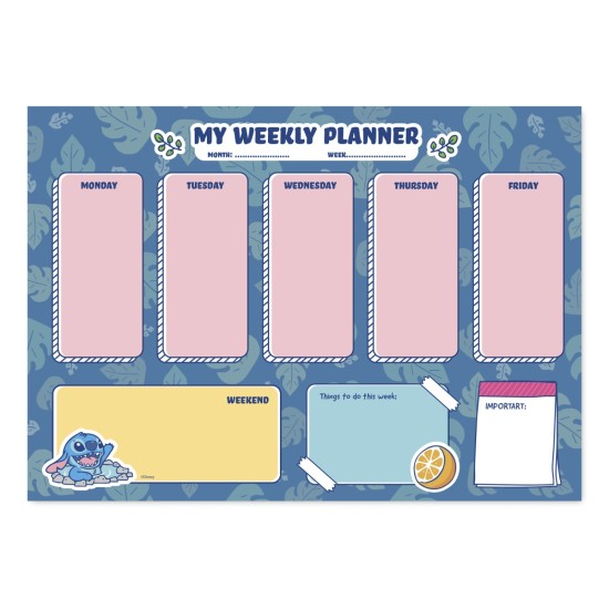 Disney Stitch A4 Weekly Planner    