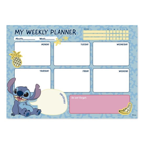 Disney Stitch Tropical A4 Weekly Planner   