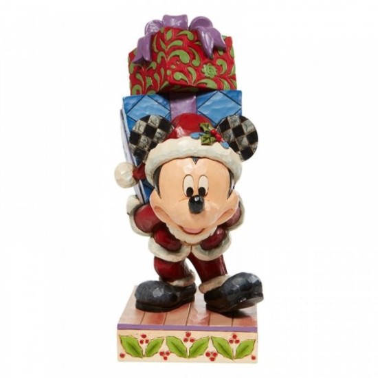 Disney Traditions Here Comes Old St. Mick Mickey Carrying Gifts Figurine 