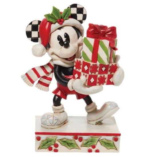 Disney Traditions Mickey with Stack of Presents Figurine