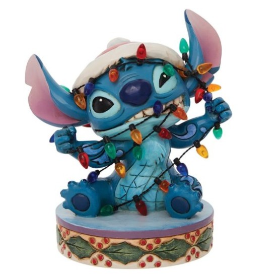 Disney Traditions Stitch Wraped in Lights Figurine