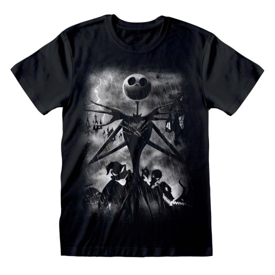 Disney Unisex T-shirt Nightmare Before Christmas Stormy Skies Large