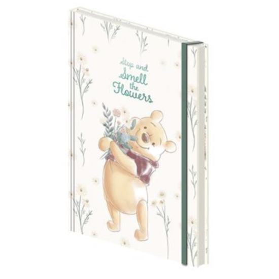 Disney Winnie The Pooh A5 Premium Notebook stop And Smell The Flowers