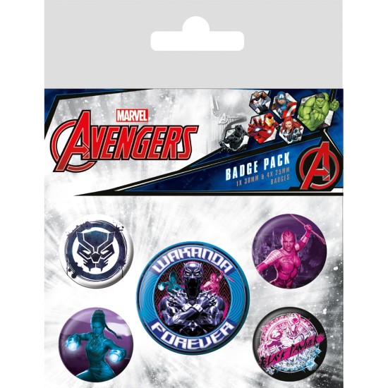 Marvel Black Panther Wakanda Forever Badge Pack