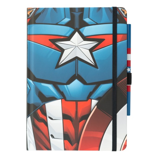 Marvel Capitan America Uniform A5 Premium Notebook With Pen