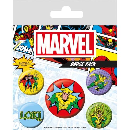 Marvel Loki Comic Badge Pack