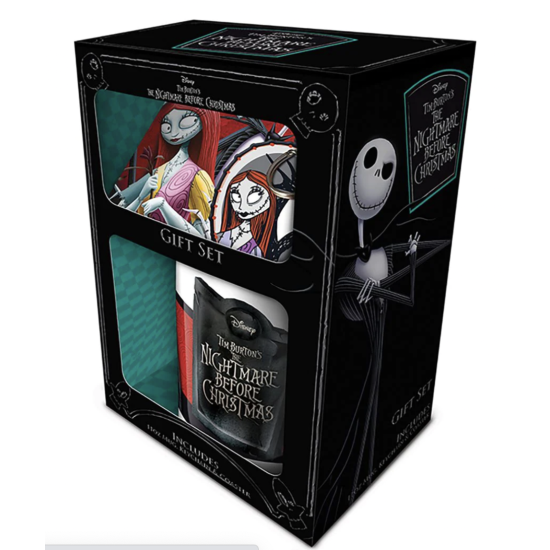 Nightmare Before Christmas Jack & Sally Gift Set Mug, Coaster & Keychain