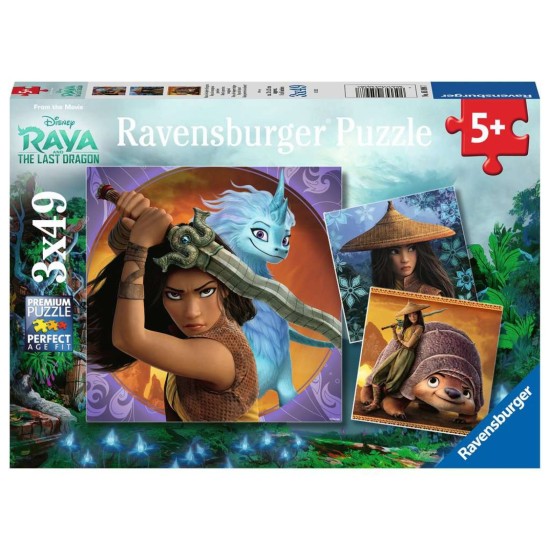 Ravensburger Disney Kids Jigsaw Puzzle Raya & The Last Dragon 3 x 49 pieces