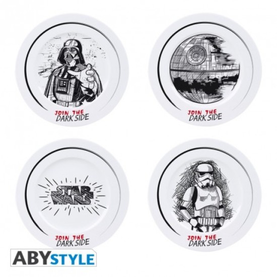 Star Wars Set of 4 Plates Join The Dark Side