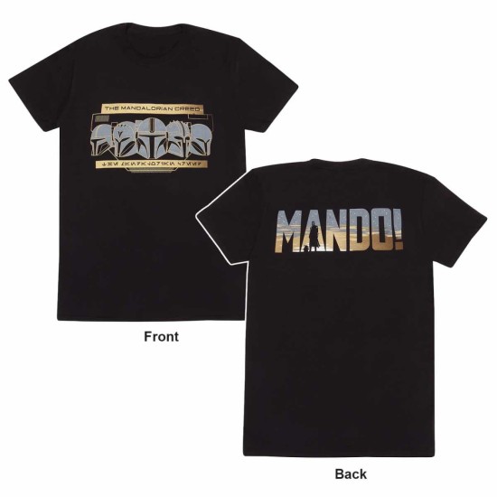 Star Wars T Shirt Mandalorian Row Of Helmets Small