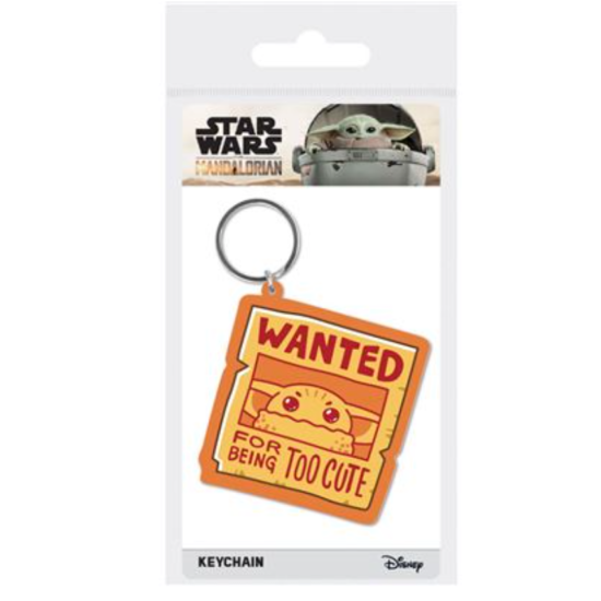 Star Wars The Mandalorian Grogu Wanted PVC Keychain