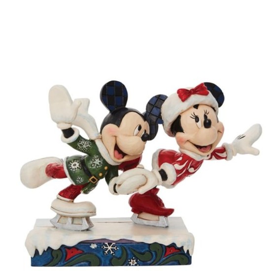 Disney Traditions Mickey and Minnie Ice Skating Figurine