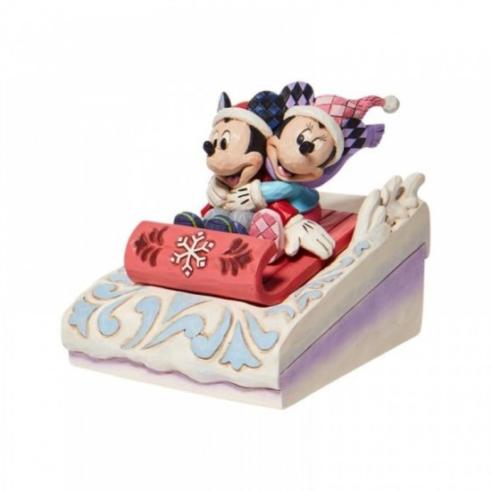 Disney Traditions Sledding Sweethearts Mickey & Minnie Sledding Figurine