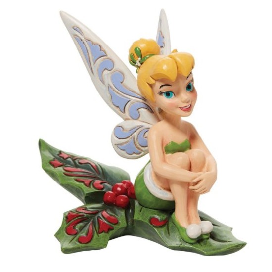 Disney Traditions Tinker Bell Sitting in Holly Figurine 